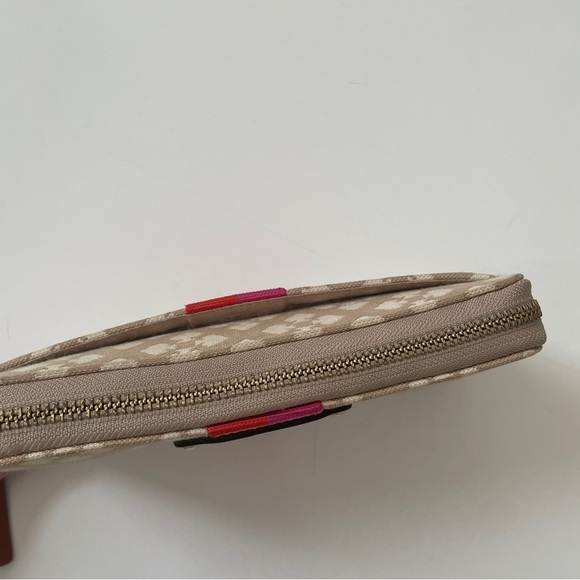 Kate Spade New York Neda Signature Stucco Canvas Zip Around Beige Wallet - Picture 4 of 15